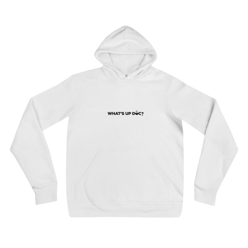 Whats Up Doc Hoodie in White - Rotate Ready